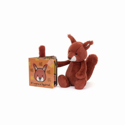 Jellycat If I Were a Squirrel Board and Bashful Squirrel Medium UK | 03217IYML